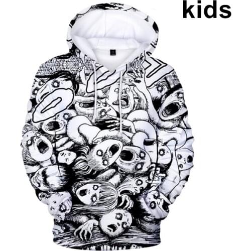 3 To 14 Years Junji Ito Clothing Children Kids Boys Girls Horror Anime Hoodies Sweatshirt Outerwear Teen Hoodie Jacket