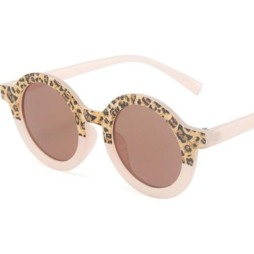 Bohosco Children UV400 Sunglasses Leopard Double Color Cute Cartoon Bear Shape Round Sunglasses Sunglasses Classic Eyeglassse