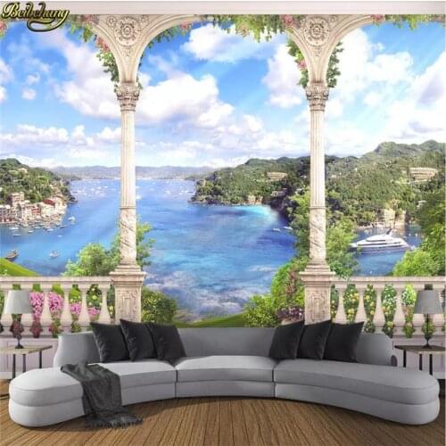 Beibehang Custom wallpaper mural Roman column garden lake landscape 3d background wall papers home decor papel de parede