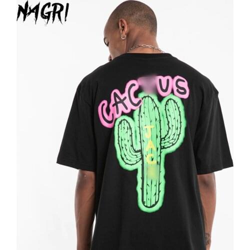 NAGRI fashion Travis Scott tour short sleeve CACTUS net Kanye West mens and womens loose short sleeve T-shirt