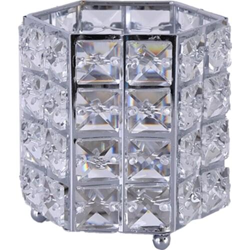 Sparkly Crystal Brushes Organizer Container Pen Pencil Holder Desktop Hexagonal Brush Holder Cosmetic Brush Nail Pen Holder