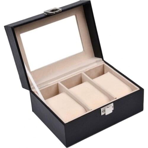 40%HOT 3 Slots Watch Box Dust-proof Detachable Wooden Watch Box for Home