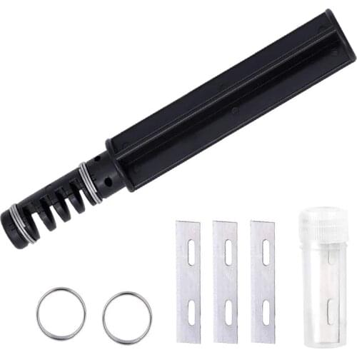 LMDZ Leather Cord Knife Hand Rotary Cutting Wire Cutter Leathercraft Tool Cord Knife with 3 Blade Leather Cutting