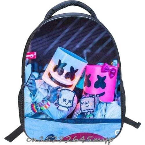USB DJ Marshmello Charge luminous unisex schoolbag For teenage teenagers backpack to school bags Student book bag for boys girls