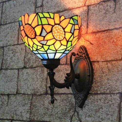 Fashion tiffany Mediterranean Mermaid mirror light fashion rustic wall lamp bed lamps