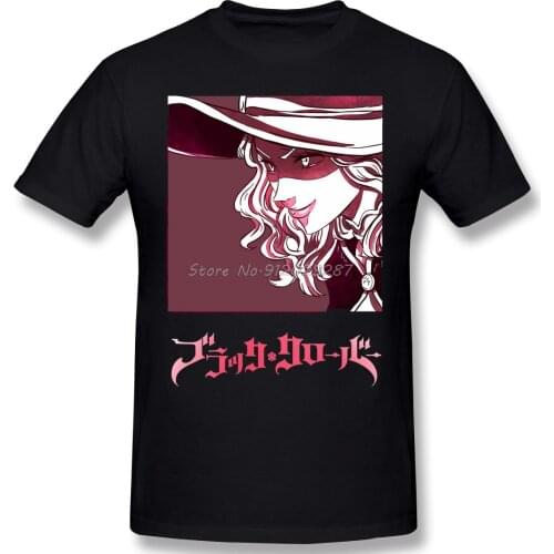 Men Black Clover Black T-Shirt (Vanessa Enoteca) Pure Cotton men TShirt Tees Streetwear Harajuku