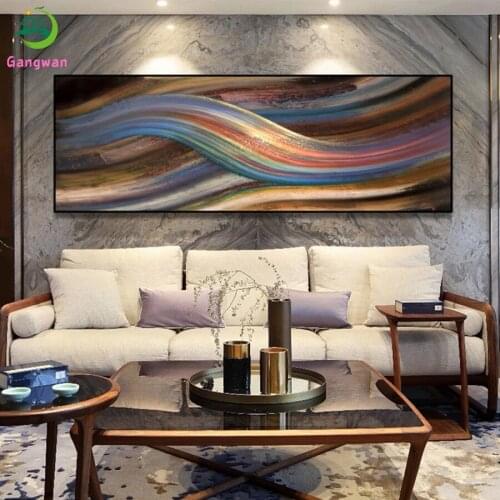 Diamond Painting Full Drill Square DIY Diamond Embroidery Abstract art, colorful ribbon, rainbow Cross Stitch Mosaic Home Decor