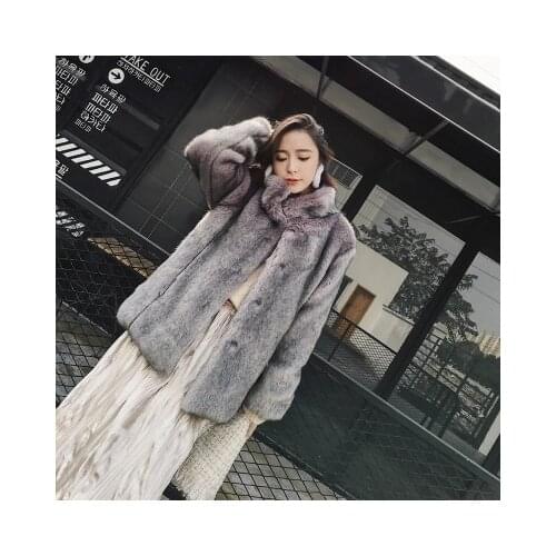 Top brand High-end New Style Fashion Women Faux Fur Coat 18S45 high quality