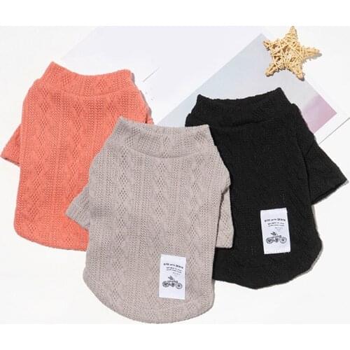 Dog Puppy Clothes Wavy Crew Neck Shirt Fit Small Dog Pet Cat All seasons Pet Cute Costume Dog Clothes Dog Cozy Shirt