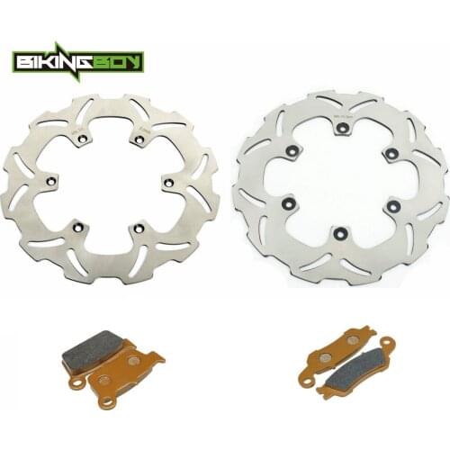 BIKINGBOY Front Rear Brake Discs Rotors Disks + Pads For Yamaha YZ250F 07-11 YZ450F 08 09 10 11 YZ 125 250 YZF YZ-F 450 MX Set