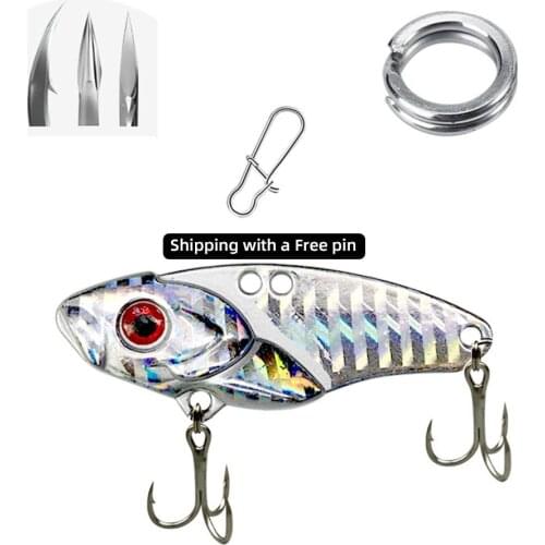 Fishing lure 10/20g 3D Eyes Metal Vib Blade Lure Sinking Vibration Baits Artificial Vibe for Bass Pike Perch Fishing