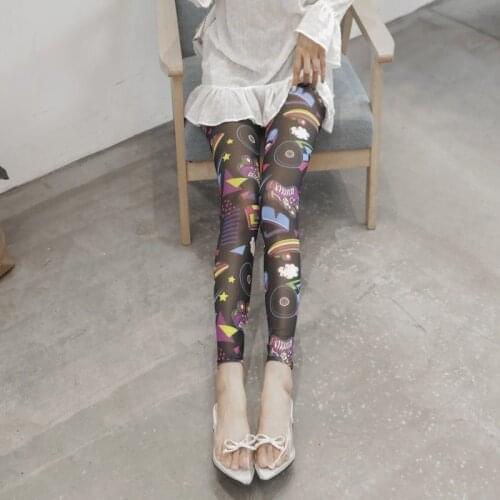Printing Leggings for Women Elastic High Waist Good Stretchy Colorful Leggin for Summer Spring
