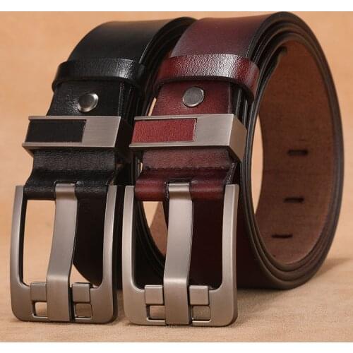 Men Belt Genuine Leather Luxury High Quality Plus Large Size 130 140 150cm Business Pin Buckle Belt Mens Jeans Accessories Man