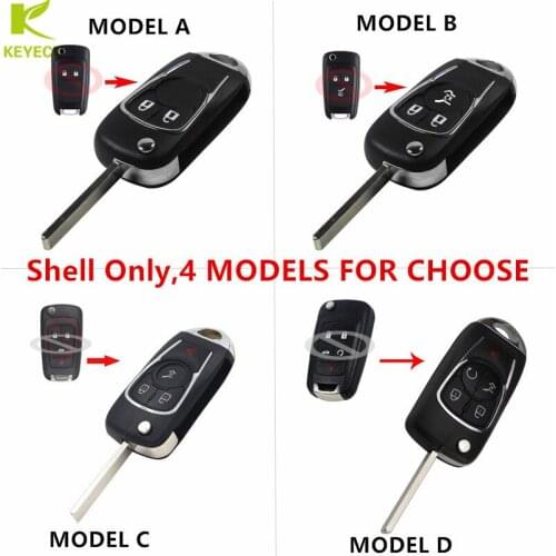 KEYECU Replacement Modified Flip Remote Key Case Shell For Chevrolet Cruze For Buick For VAUXHALL OPEL Insignia Astra J Zafira C