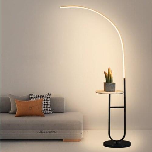 Modern Led Floor Lamp Lights Iron Tray Creative Arc Stand Lamp Living Room Decoration Study Bed Room Free Standing Floor Lights