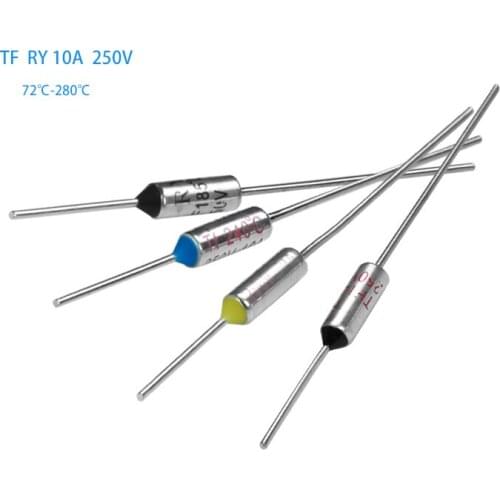 10PCS TF Thermal Fuse RY 10A 250V Temperature Control Thermostat Switch 72 99 115 121 135 142 157 165 175 192 240 280C Degree