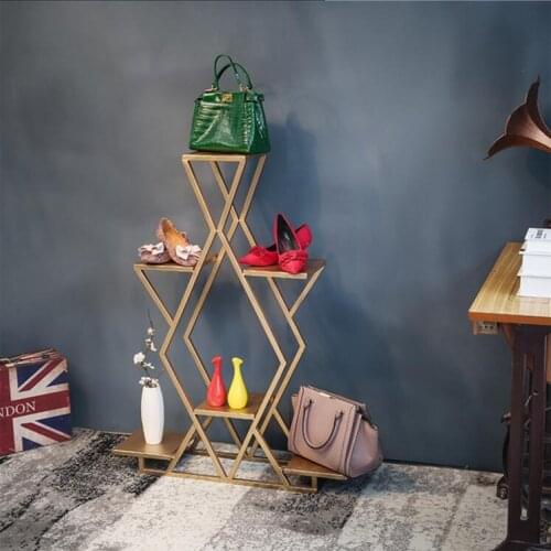 Tieyi Showcase Package Rack, Retro Clothing Shop Shop Shoe Cap Flow Table Window Design and Arrangement Cabinet Rack