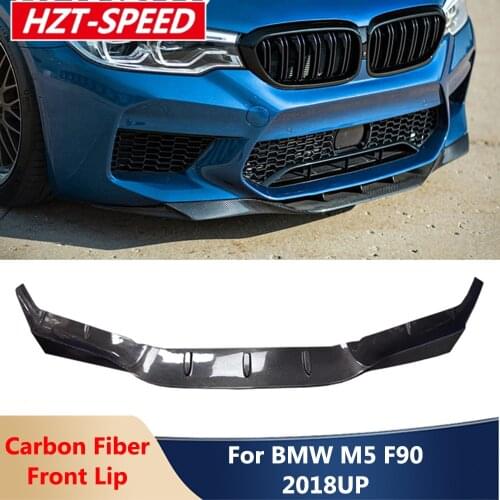 RKP Style Real Carbon Fiber Front Lip Bumper Chin Car Body Kit Tuning For BMW 5 Series M5 F90 2018 Up Modification