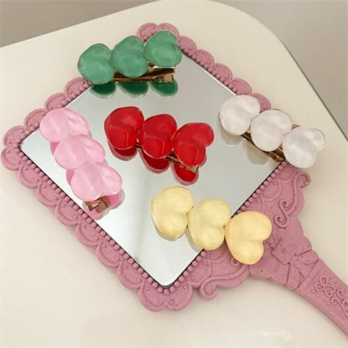 Lovely Colorful Crystal Love Hairpin Cub Hairpin Little Clip For Children Hair Clip Kids Flower Barrette Hair Accessories