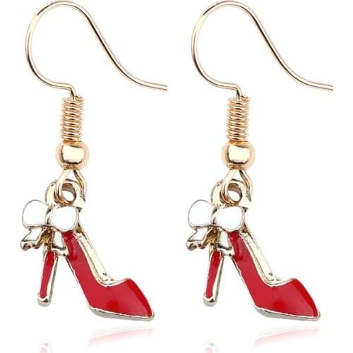 Creative Ladys High-heeled Shoes Pendant Earrings Elegant Womens 4 Color Earrings Accessories Fashion Party Jewelry Gifts