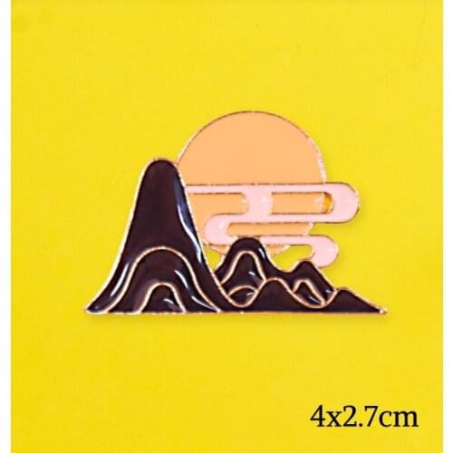 Wilderness Pins Rock Badges on Clothes DIY Badges Mountains Metal Badges on A Backpack Van Gogh Badges Jeans Shirt Handbag