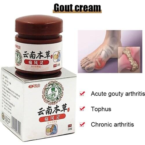 1pcs Chinese Herbal Medicine Gout Cream Treatment Gout Cause Neck Waist Shoulder Leg Joint Bone Pain Skin Antibacterial Ointment