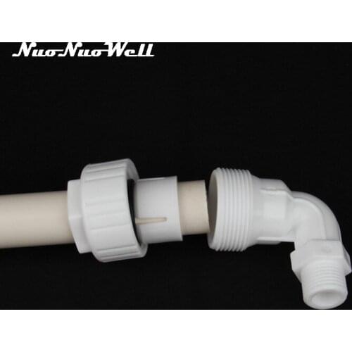 1pc NuoNuoWell POM 1/2" Male thread to 25mm Elbow 90 Degree Quick Connector Water Pipe Adapter For Garden Irrigation Fish Tank