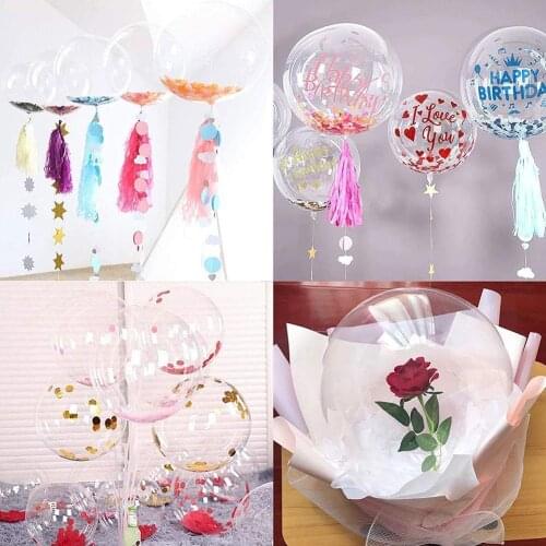 10Pcs Inflatable Handheld Transparent PVC Cartoon Bubble Kids Birthday Party Children Christmas Decor Wedding Ballons Toy Q0T9