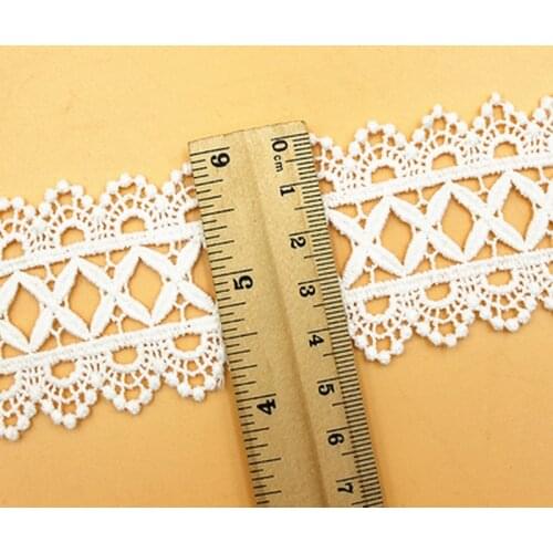 100% Cotton Lace Embroidered Lace White Scalloped Sewing Apparel Trims 5CM