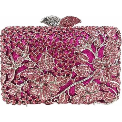 16x14CM Clutch Bag Dinner Bag With Diamonds Women Flower Rhinestones Banquet Bag Party Bag a6657