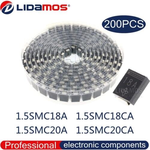 200PCS TVS 1.5SMC18A 18A 1.5SMC18CA 18C 1.5SMC20A 20A 1.5SMC20CA 20C SMC DO-214AB SMD Transient suppression Diode High quality