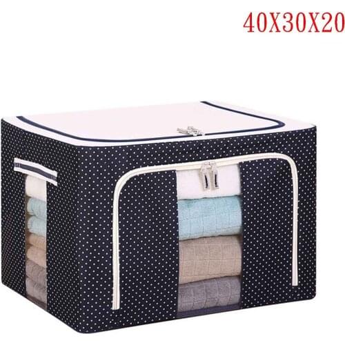 24L Large Capacity Storage Bag For Clothes Blanket Portable Non-Woven Folding Clothes Pillow Quilt Blanket Storage Box Organizer