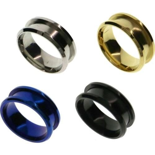 4MM Width channel Bezel 1.5MM Depth Silver Gold Gun Black Blue Stainless Steel Ring Settings DIY Jewelry Supplies 1294118