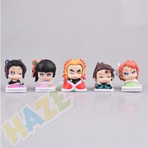 5pcs/set Demon Slayer: Kimetsu no Yaiba Tsuyuri Kanawo Sleeping Figure Q ver. Toys Gift New No Box Mini Statues