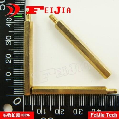 50pcs/lot M3*40mm+6 copper pillars 40mm high M3 Hexagonal column Hardware Fasteners Bolts