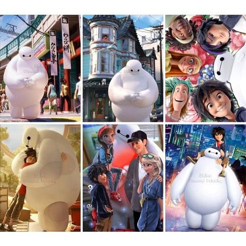 Disney Diamond Painting Big Hero 6 Cartoon Full Square Round 5D DIY Art Gift Embroidery Cross Stitch Mosaic Kit Home Decoration