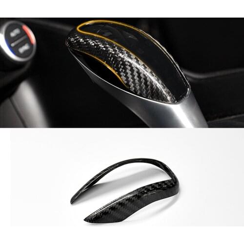 Car Real Carbon Fiber Gear Shift Head Knob Cover Trim Sticker Inner Accessories For Alfa Romeo Stelvio 949 Giulia 952 2017-2020