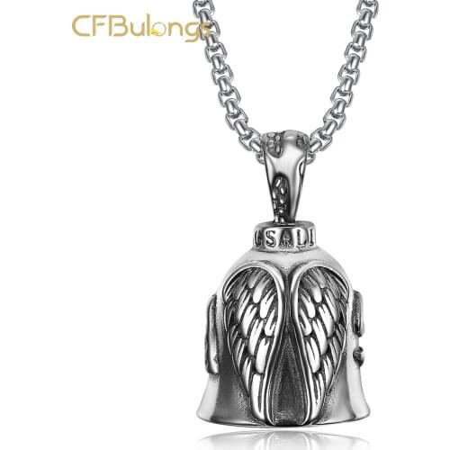 CFBulongs New Silver Color Angel Wings Pendant 316L Stainless Steel AS Letter Fashion Mens Necklace Fine Jewelry Accessories