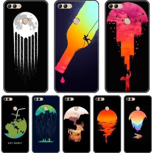 Black Art Phone Cases For Huawei Y5 Y6 Y7 Prime 2018 Y9 2019 Case Silicone Soft Back Cover For Huawei Y3 Y5 Y6 II Y7 2017 Pro