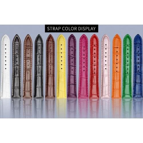 Yopo Color Genuine Leather watchband 12 14 15 16 17 18 19 20 22mm wristband Suitable for men and women watch accessoreis