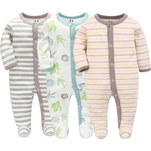 Cartoon Newborn Baby Jumpsuit Infant Boys Girls ClothesCotton Long Sleeve Infant Sleepwear Toddler Pajama Romper Autumn Winter