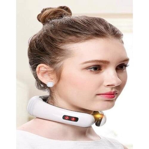 Electric Pulse Back and Neck Massager Far Infrared Heating Pain Relief Health Care Relaxation Tool Unisex