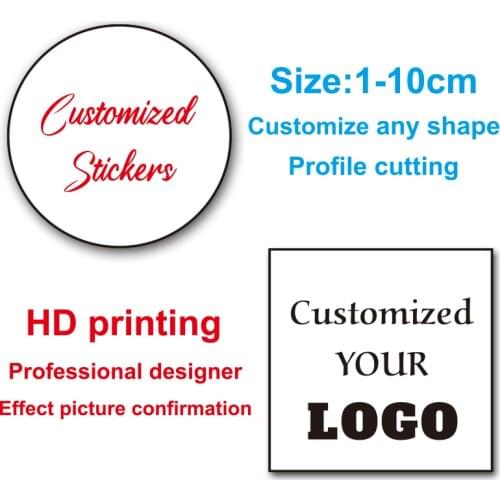 Etiqueta feita sob encomenda de 100 pces 2-10cm etiquetas personalizadas do logotipo/casamento/projete suas próprias etiquetas/e