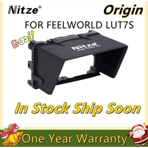 NITZE MONITOR CAGE FOR FEELWORLD LUT7S 7" WITH PE21 HDMI-compatible CABLE CLAMP AND LS7-A SUNHOOD - JTP2-LU