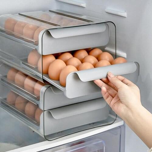 Egg Storage Box Practical Airtight PET 32 Grids Fresh Preservation Egg Organizer for Fridge Eggs Protect Holder Food Storage