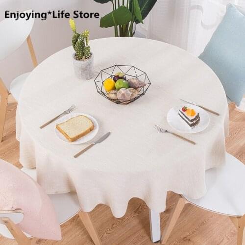 Table Cloth Round Wedding Party Table Cover Cotton Linen Tablecloth Nordic Tea Coffee Tablecloths Home Kitchen Decor