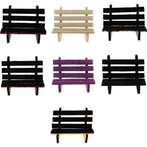 Handcrafted Crafts 1/6 Dollhouse Miniature Park Bench Lounge Chair Furniture Toy For Fairy Garden Life Scene Decoration