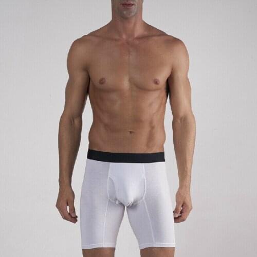 Mens cotton panties with extended legs black waist oversize panties with four corners