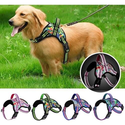 Soft Padded Dog Harness Nylon Reflective Pet Dogs Vest Harnesses With Quick Control Handle For Small Large Dogs Pitbull