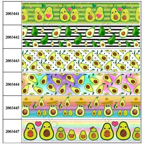 New arrivals 10yards different sizes lively avocado printed grosgrain ribbon